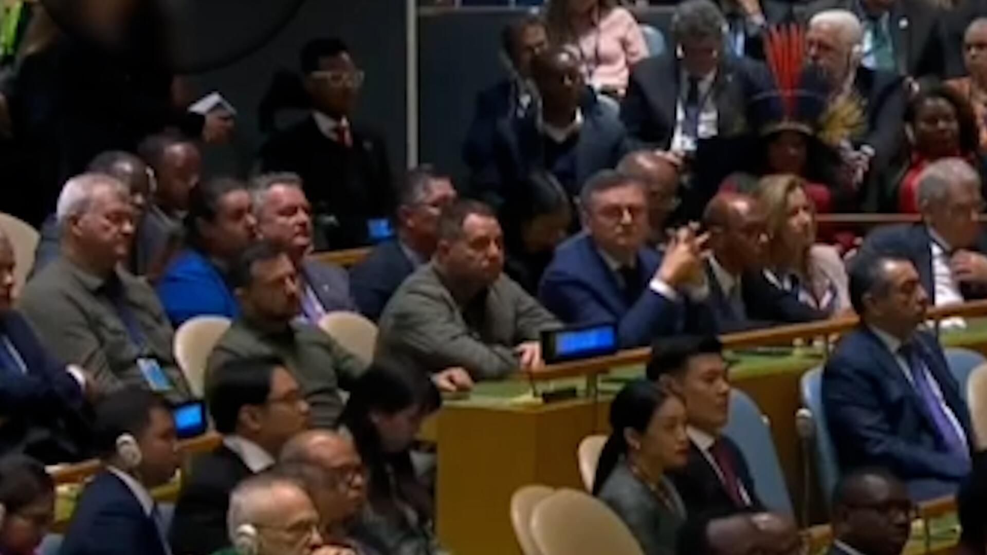 Монтажный ляп украинского телеканала на выступлении Зеленского в ООН Монтажный ляп украинского телеканала на выступлении Зеленского в ООН - РИА Новости, 1920, 22.09.2023