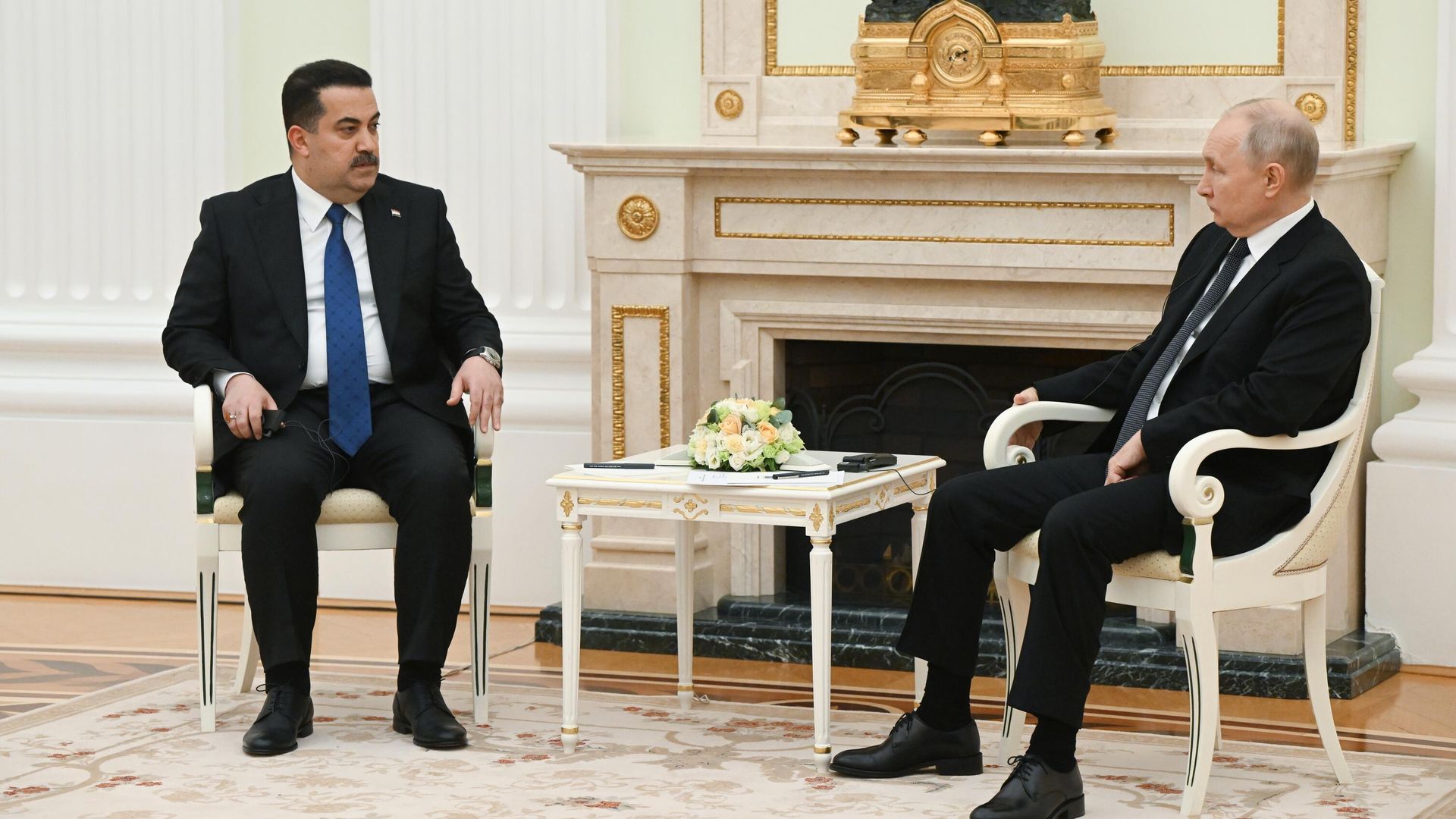 Президент РФ Владимир Путин и премьер-министр Ирака Мухаммед ас-Судани во время встречи в Москве. 10 октября 2023 - РИА Новости, 1920, 10.10.2023