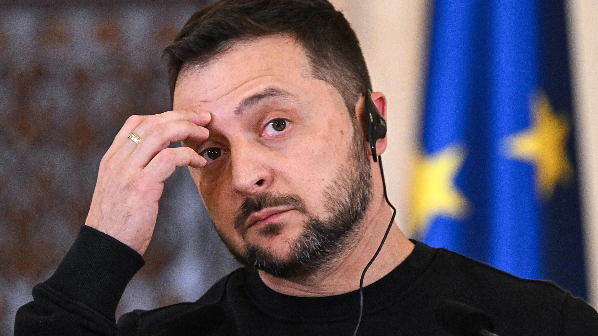 Президент Украины Владимир Зеленский во время пресс-конференции в Бухаресте. 10 октября 2023 Президент Украины Владимир Зеленский во время пресс-конференции в Бухаресте. 10 октября 2023 - РИА Новости, 1920, 11.10.2023