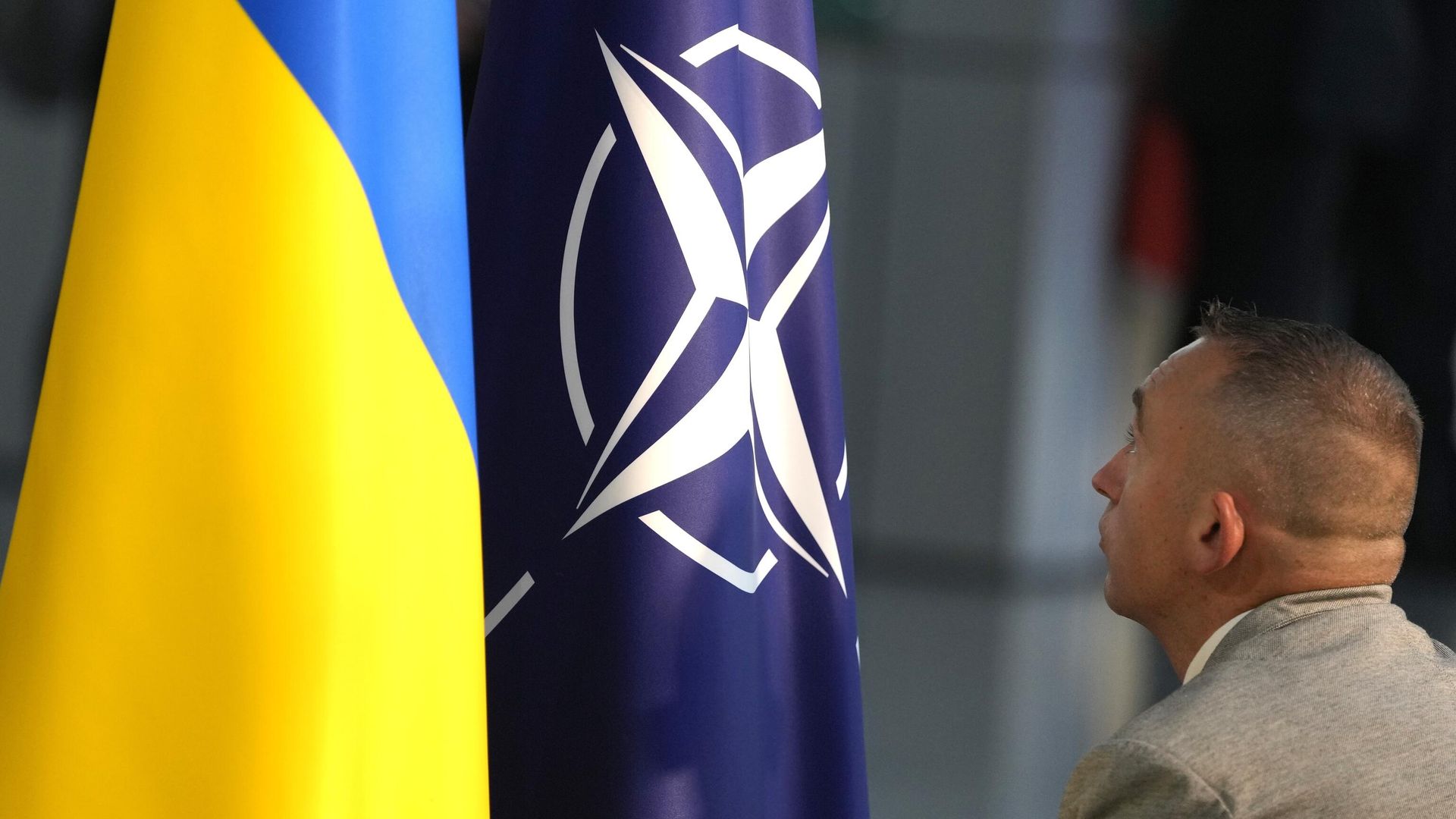 Флаги Украины и НАТО в штаб-квартире НАТО в Брюсселе Флаги Украины и НАТО в штаб-квартире НАТО в Брюсселе - РИА Новости, 1920, 18.12.2024