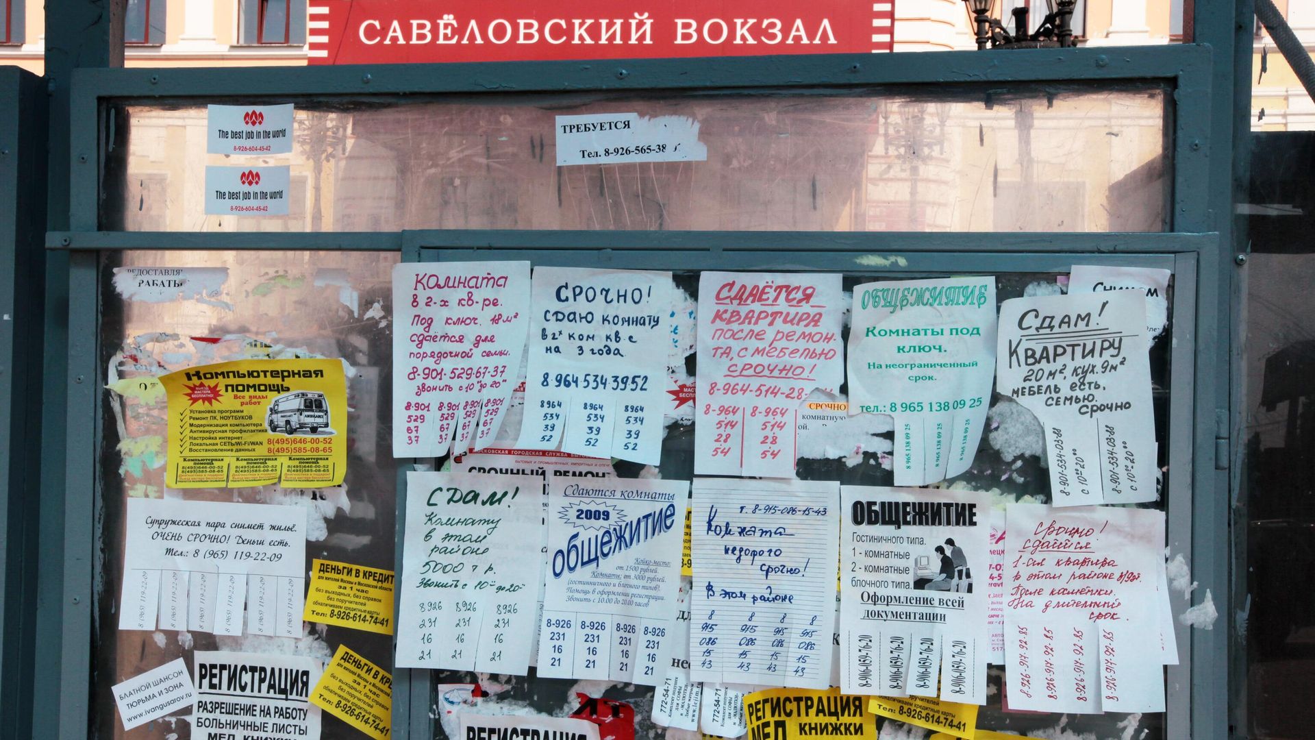 Доска с объявлениями у Савеловского вокзала в Москве Доска с объявлениями у Савеловского вокзала в Москве - РИА Новости, 1920, 20.10.2023