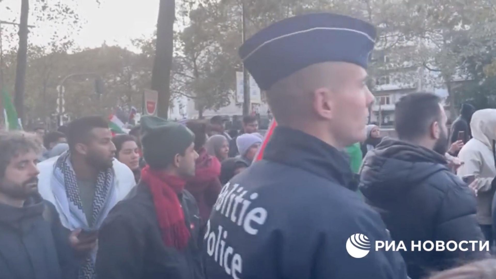 Акция в поддержку Палестины в Брюсселе Акция в поддержку Палестины в Брюсселе - РИА Новости, 1920, 19.05.2024