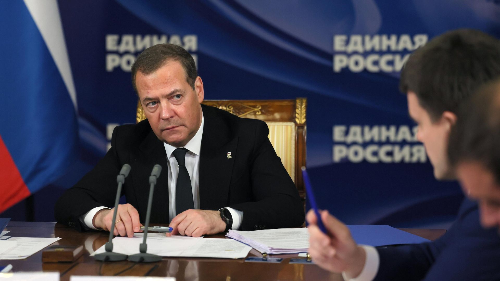 Заместитель председателя Совета безопасности России, председатель партии Единая Россия Дмитрий Медведев Заместитель председателя Совета безопасности России, председатель партии Единая Россия Дмитрий Медведев - РИА Новости, 1920, 09.12.2023