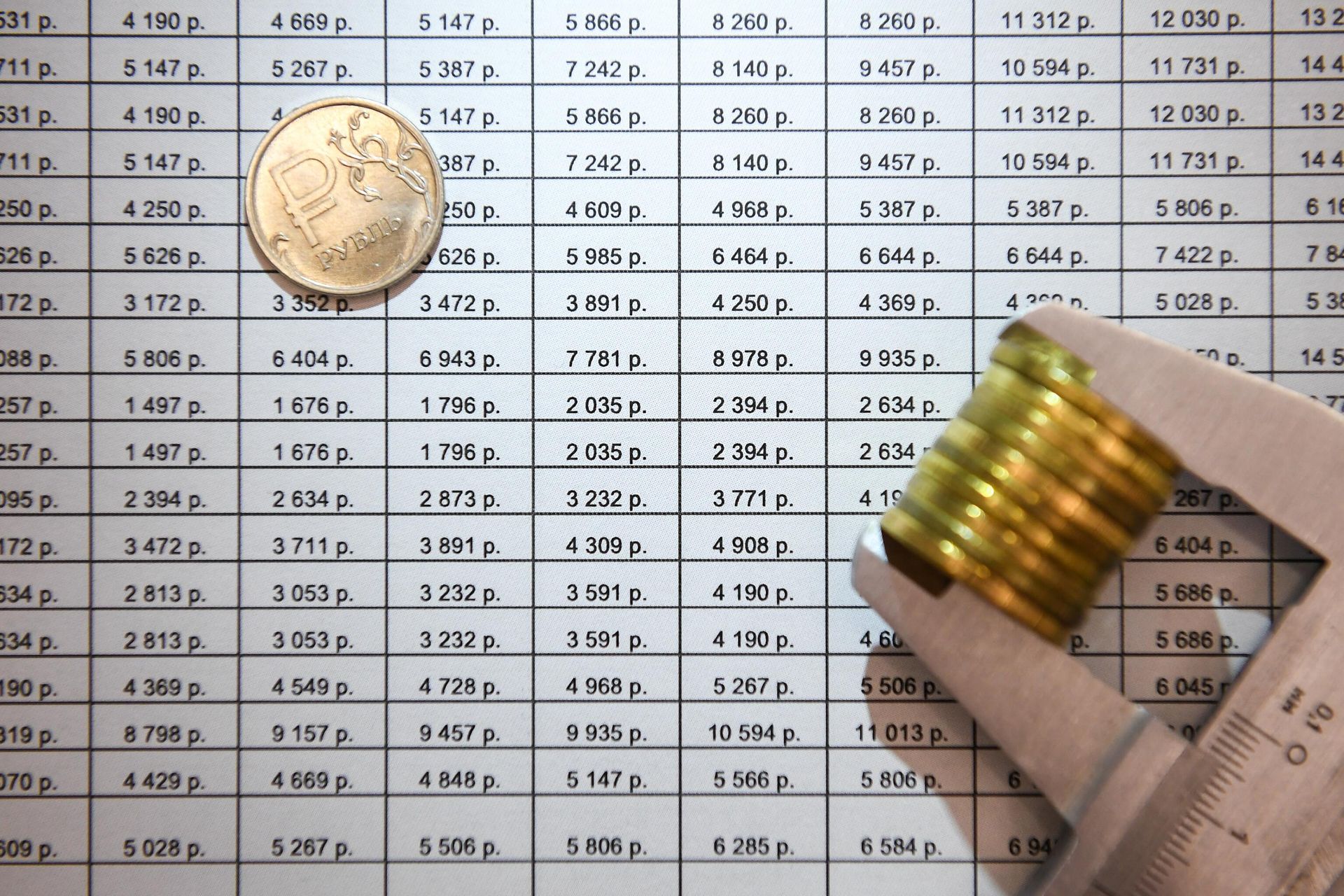 Штангенциркуль с монетами России - РИА Новости, 1920, 26.05.2026