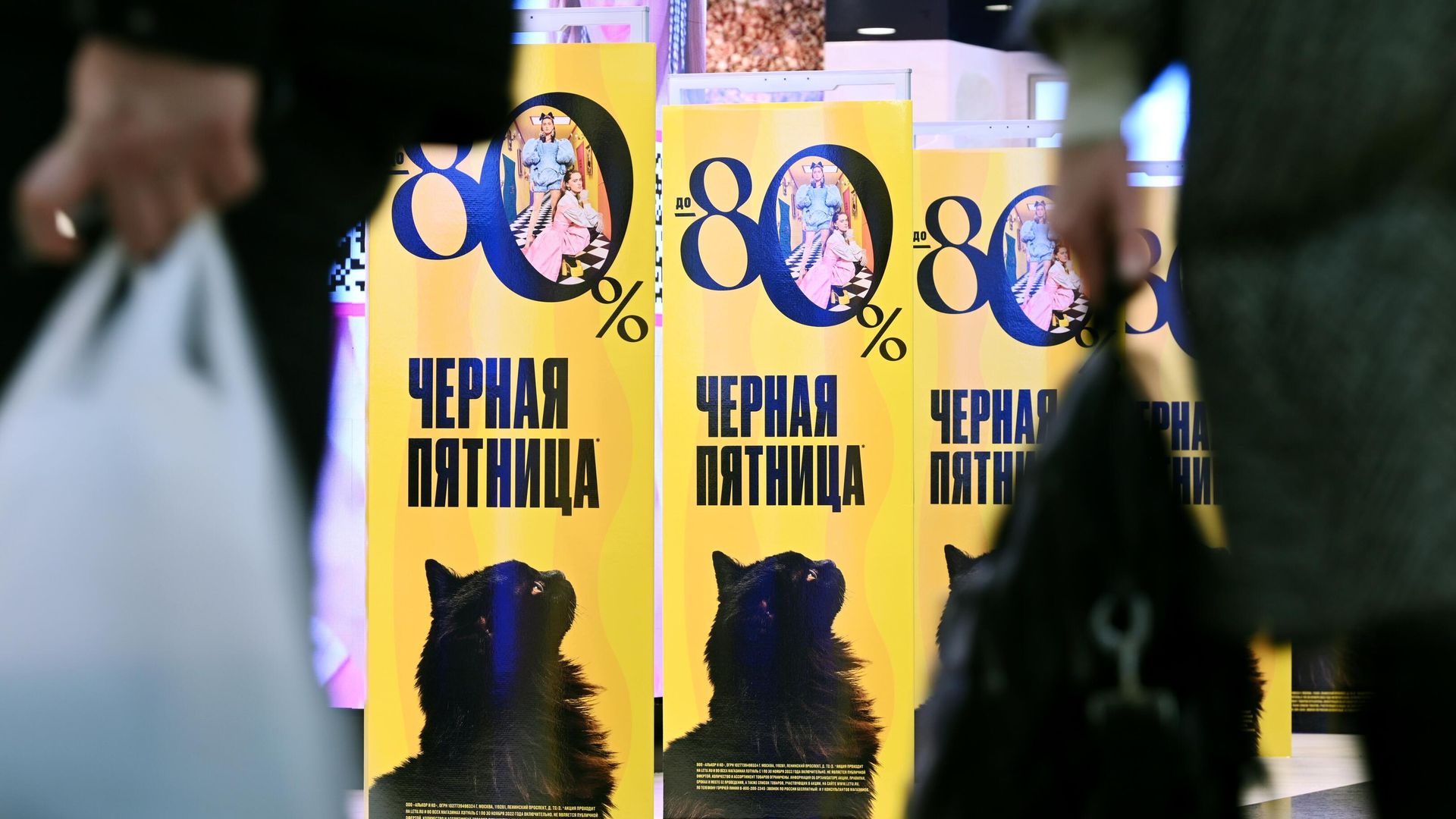 Реклама в торгово-развлекательном центре Афимолл Сити в Москве во время акции Черная пятница - РИА Новости, 1920, 08.11.2024