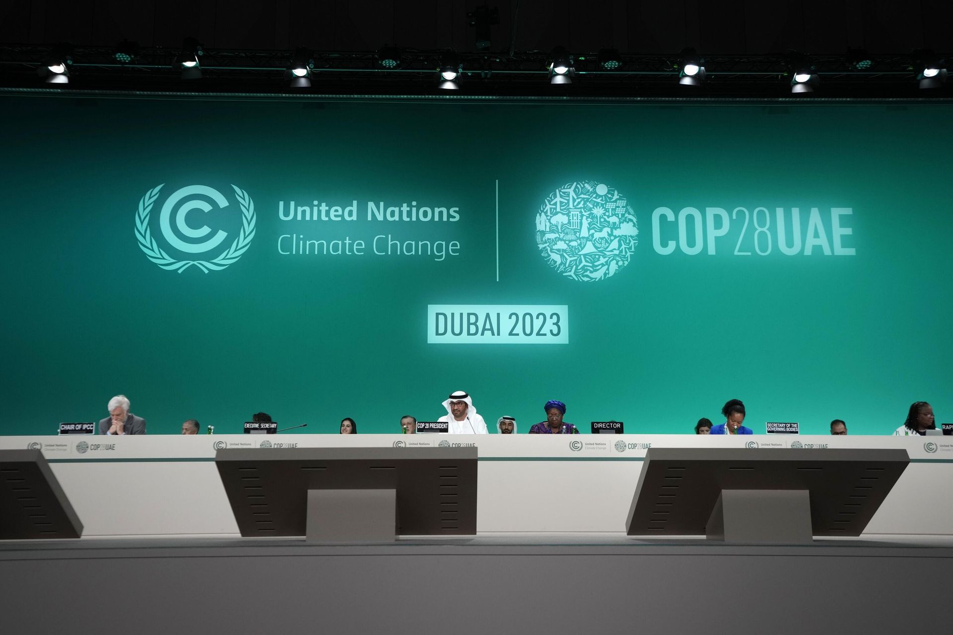 Президент конференции ООН по климату COP28 Султан аль-Джабер на церемонии открытия Президент конференции ООН по климату COP28 Султан аль-Джабер на церемонии открытия - РИА Новости, 1920, 30.11.2023
