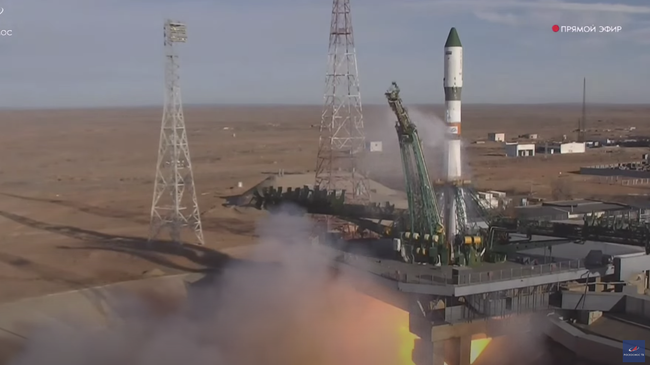 Запуск грузового корабля Прогресс МС-25 с Байконура. Стоп-кадр видео