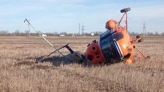 Место жесткой посадки Ми-2 на Ставрополье. 4 декабря 2023