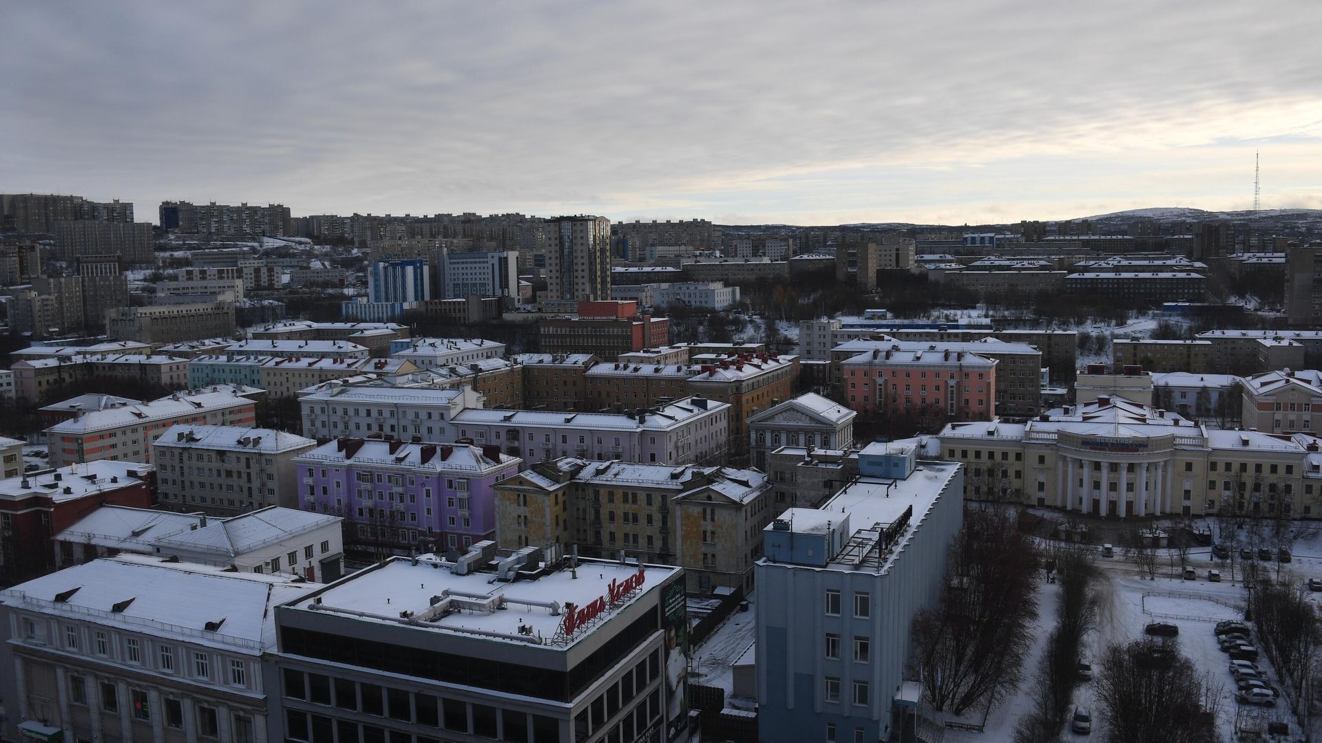 Вид на жилые кварталы города Мурманска - РИА Новости, 1920, 24.01.2026