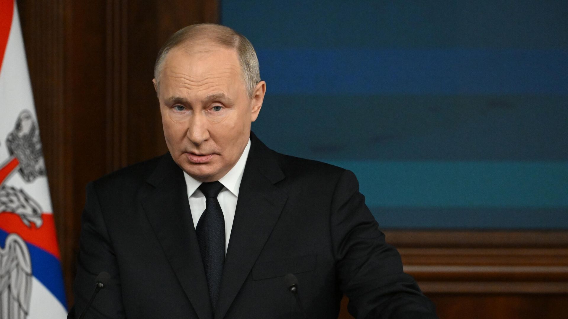 Президент РФ Владимир Путин выступает на расширенном заседании коллегии Министерства обороны в Национальном центре управления обороной - РИА Новости, 1920, 22.12.2023