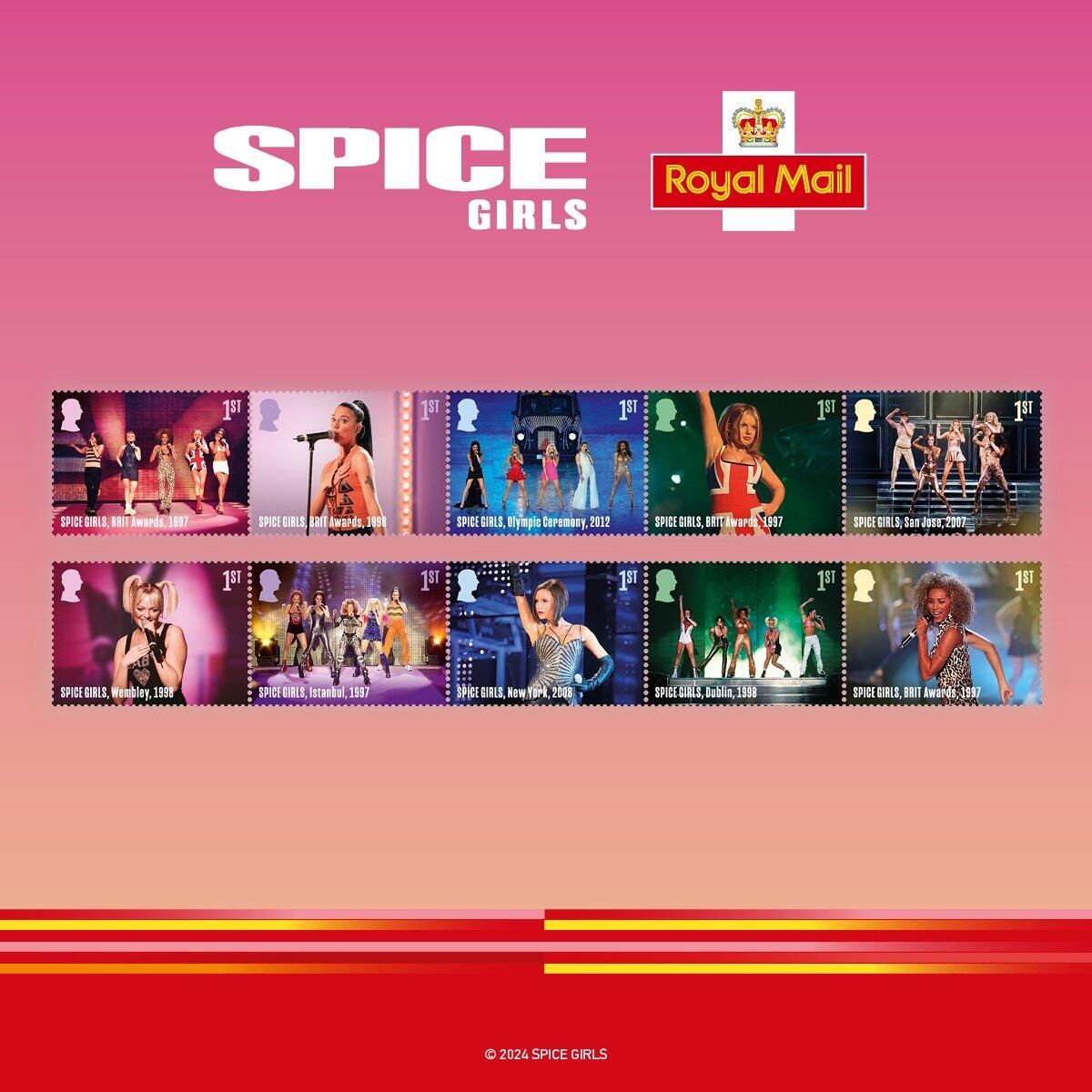Марки с изображением участниц поп-группы Spice Girls Марки с изображением участниц поп-группы Spice Girls - РИА Новости, 1920, 05.01.2024