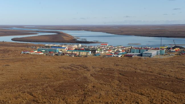 Вид с вертолета на поселок Канчалан Чукотского АО Вид с вертолета на поселок Канчалан Чукотского АО