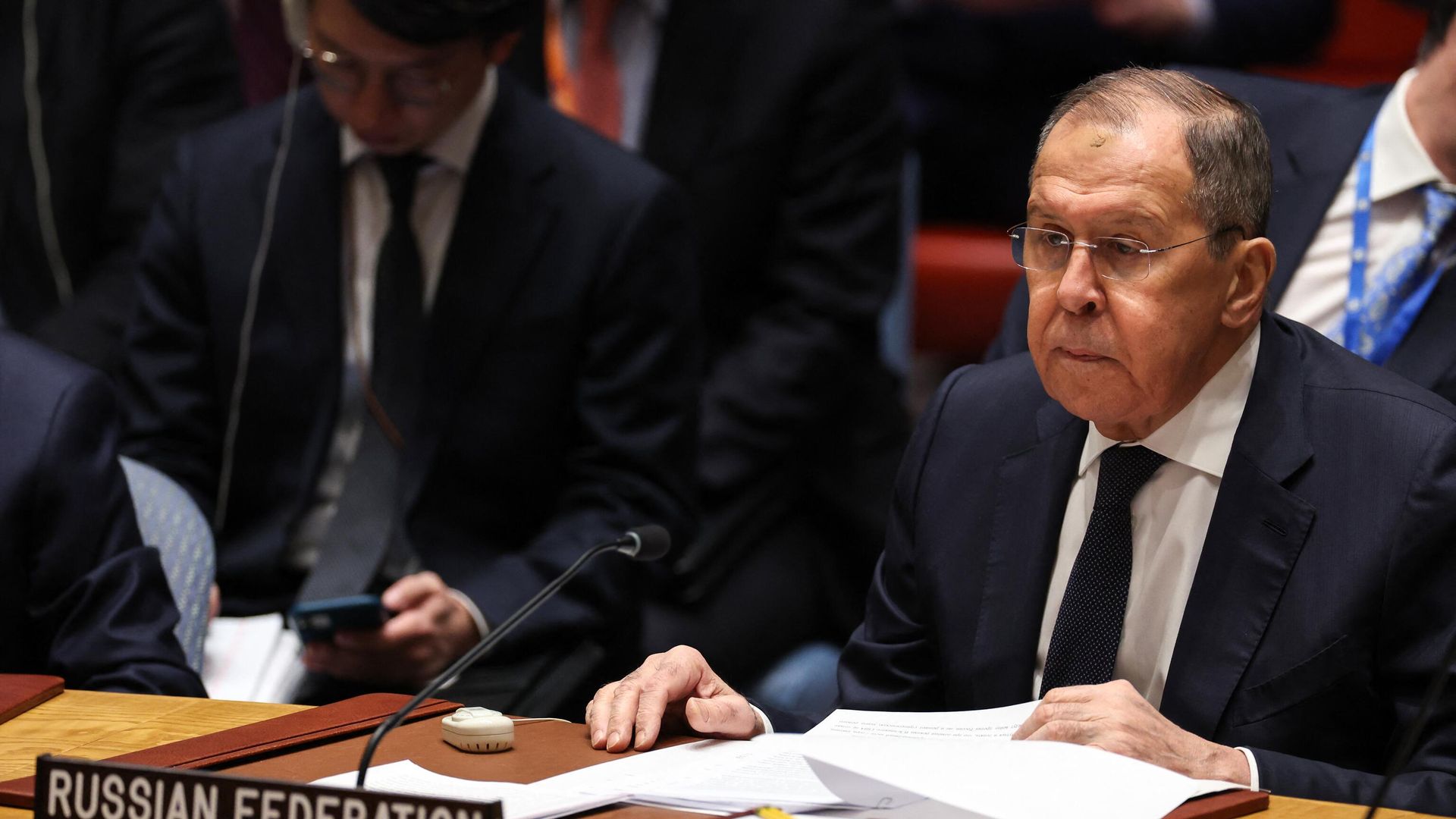 Глава МИД России Сергей Лавров во время заседания Совета Безопасности ООН Глава МИД России Сергей Лавров во время заседания Совета Безопасности ООН - РИА Новости, 1920, 22.01.2024