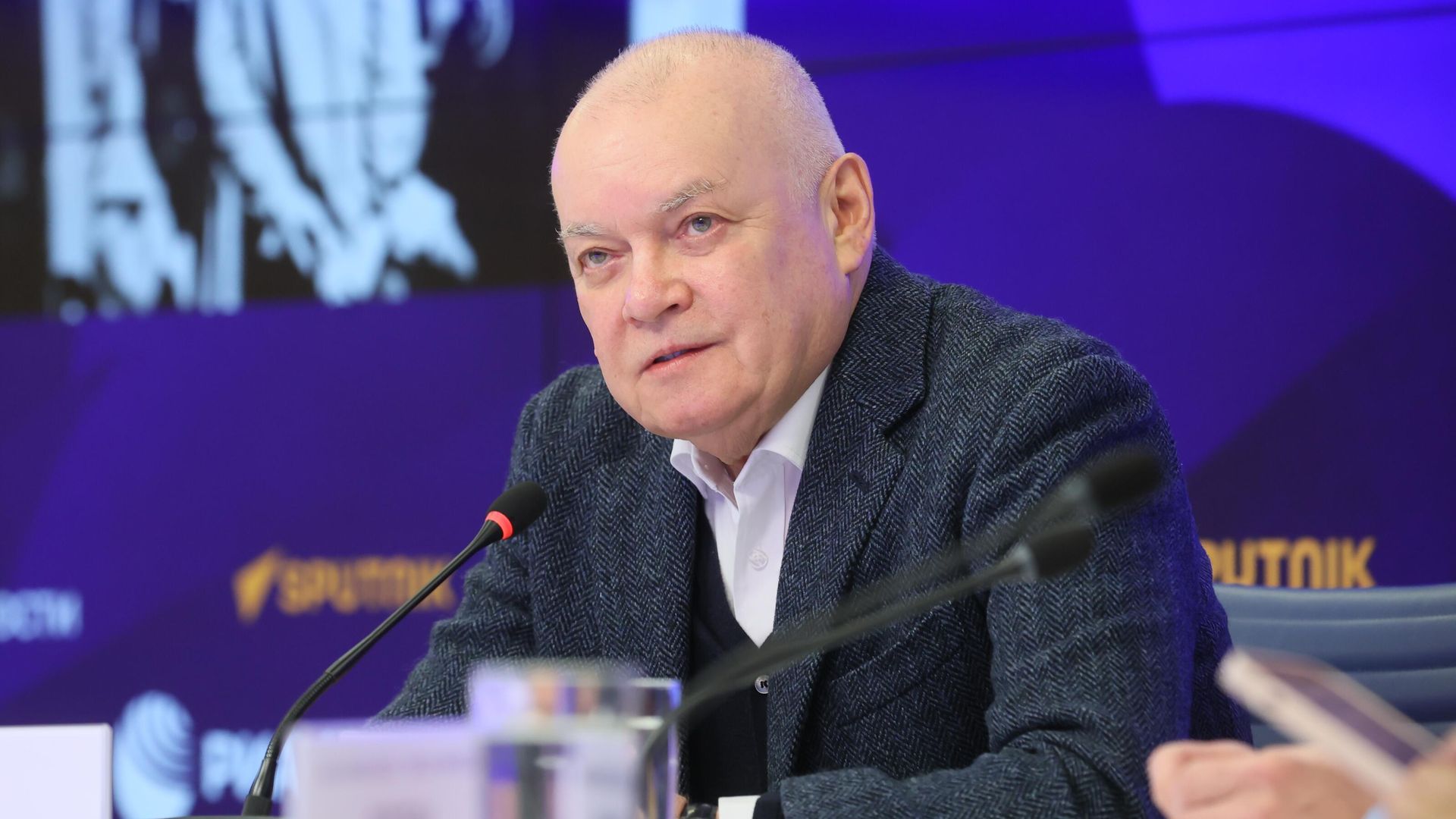 Генеральный директор Международной медиагруппы Россия сегодня Дмитрий Киселев участвует в презентации проекта Освобождение. Путь к Победе. 25 января 2024 - РИА Новости, 1920, 25.01.2024