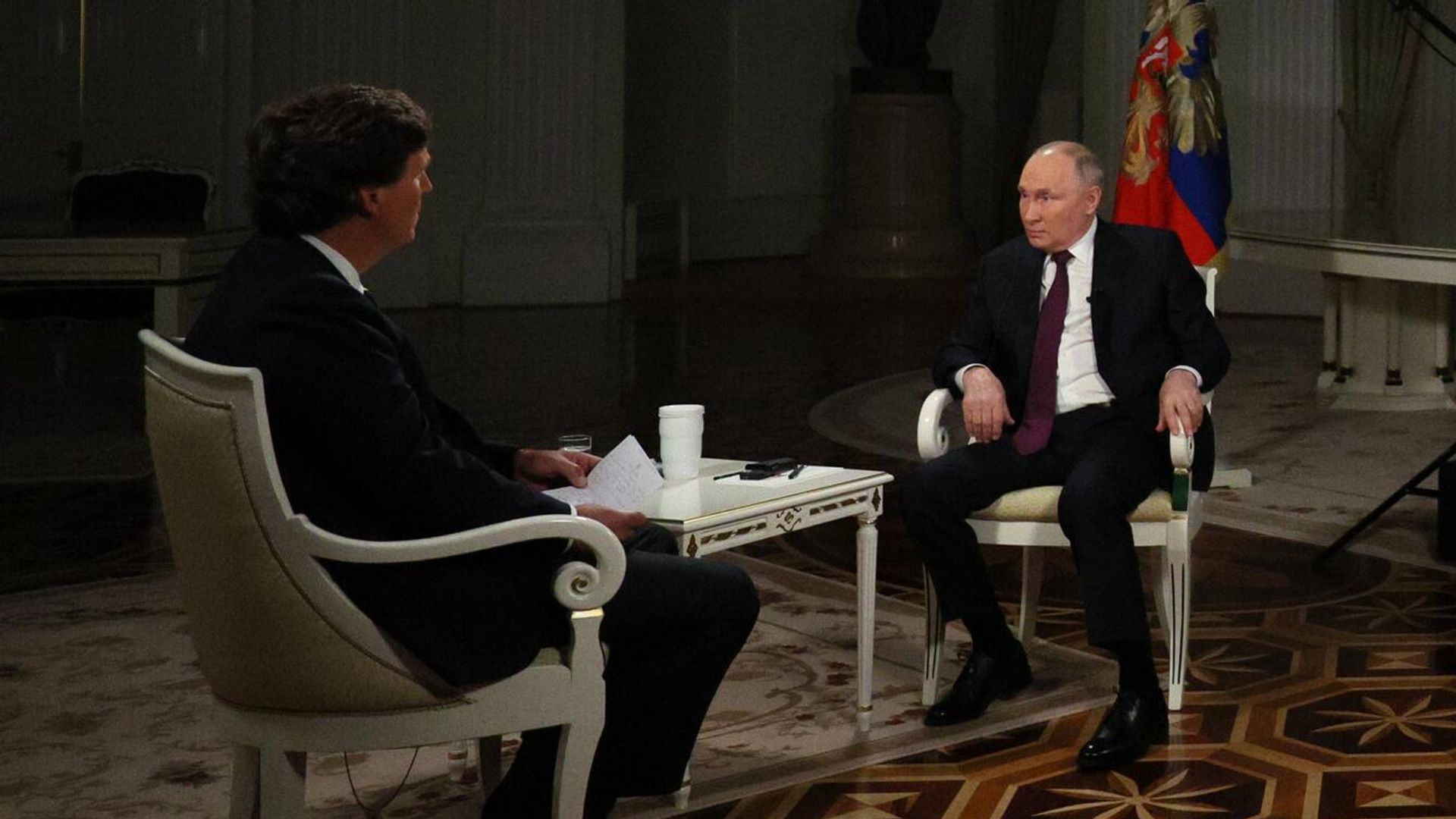 Президент России Владимир Путин дает интервью американскому журналисту Такеру Карлсону Президент России Владимир Путин дает интервью американскому журналисту Такеру Карлсону - РИА Новости, 1920, 12.02.2024