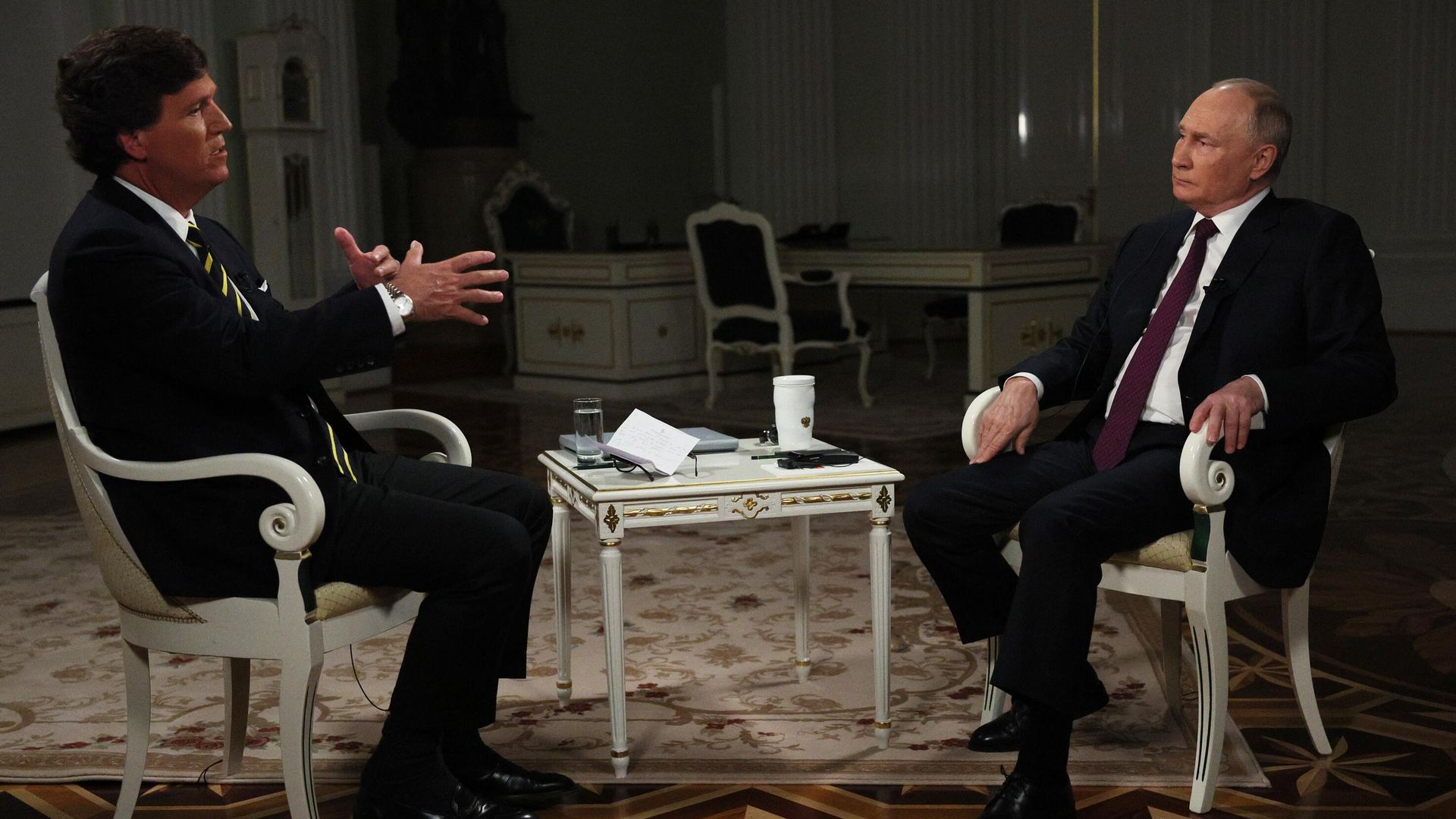 Президент РФ Владимир Путин дает интервью американскому журналисту Такеру Карлсону Президент РФ Владимир Путин дает интервью американскому журналисту Такеру Карлсону - РИА Новости, 1920, 14.02.2024