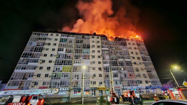 Пожар в жилом доме в Анапе