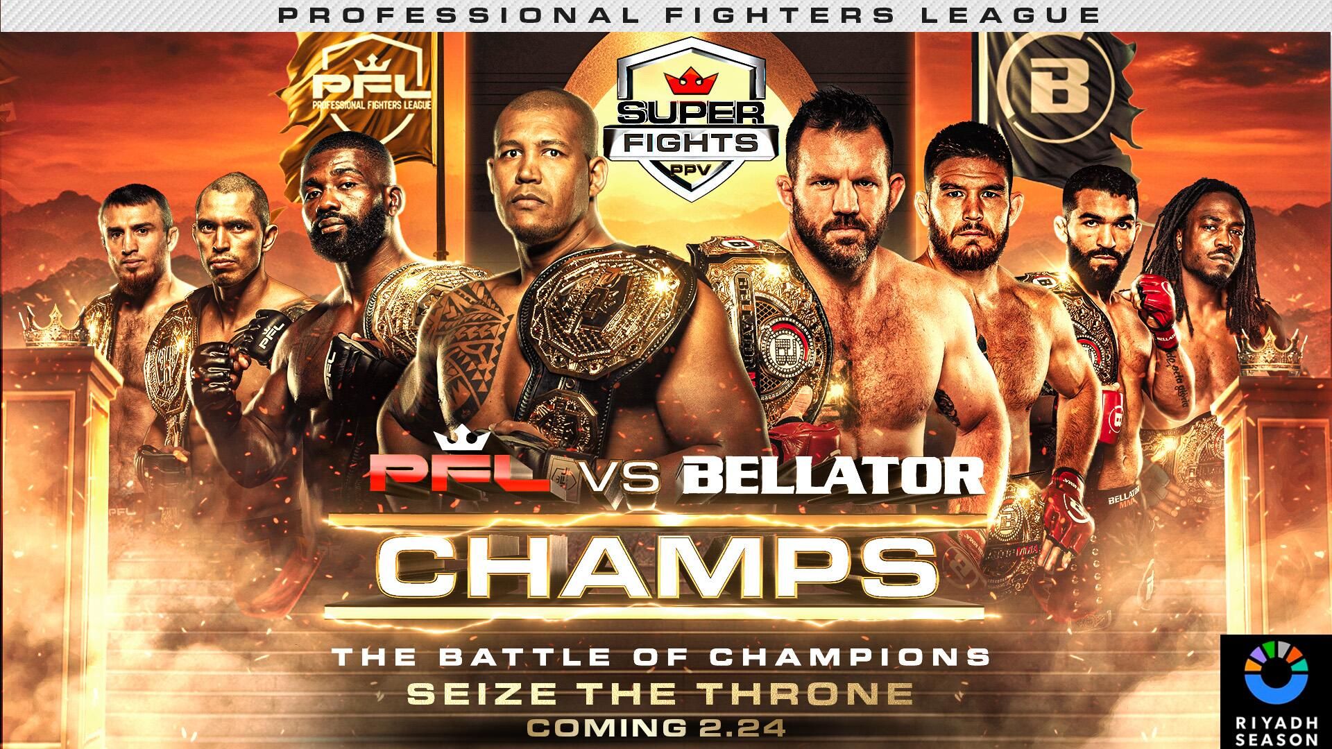 Постер совместного турнира PFL и Bellator Постер совместного турнира PFL и Bellator - РИА Новости, 1920, 25.02.2024