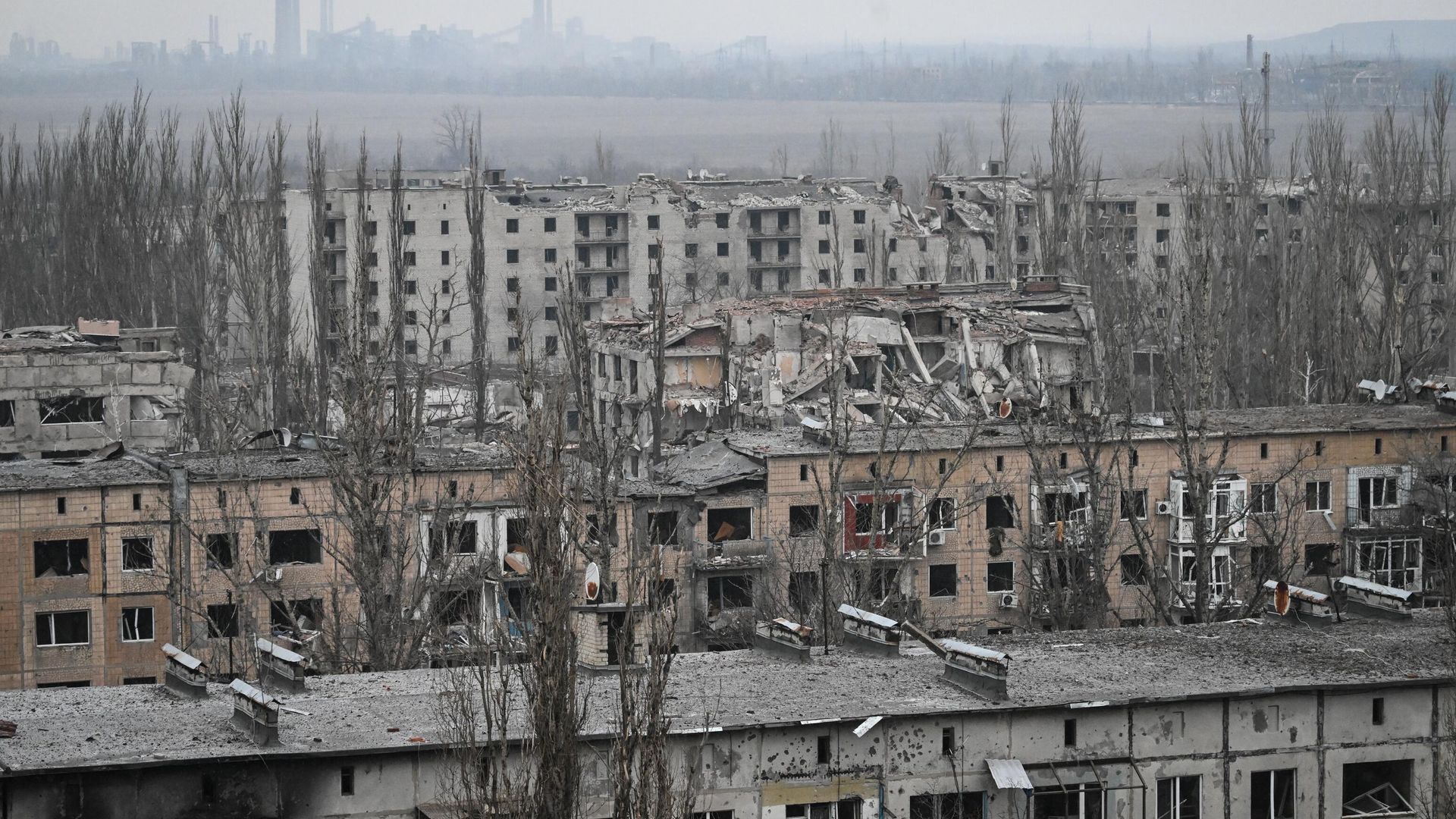 Поврежденные в ходе боев здания квартала Юбилейный в Авдеевке - РИА Новости, 1920, 01.03.2024