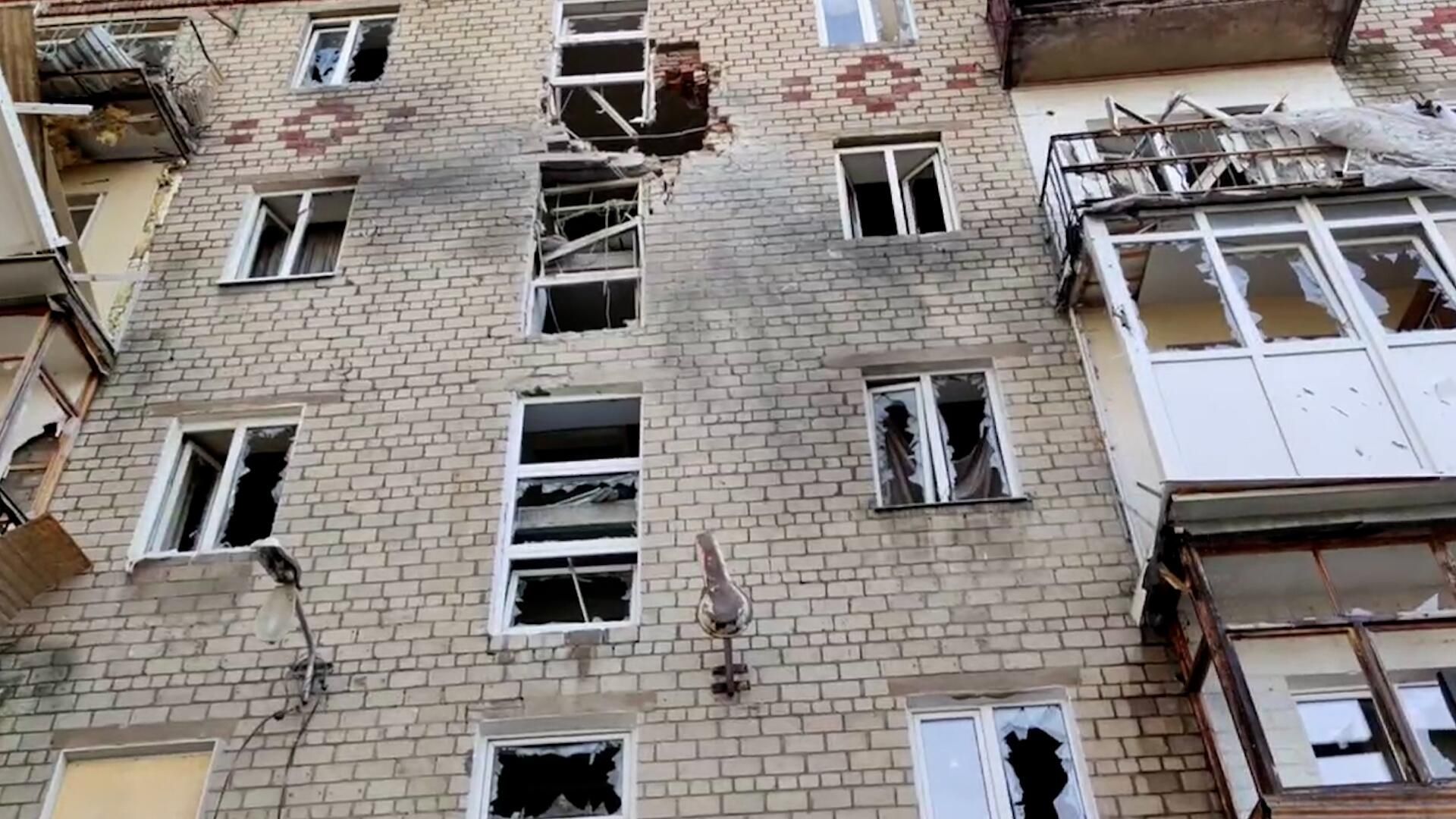 Кадры с места удара по жилому дому в Донецке Кадры с места удара по жилому дому в Донецке - РИА Новости, 1920, 24.02.2024