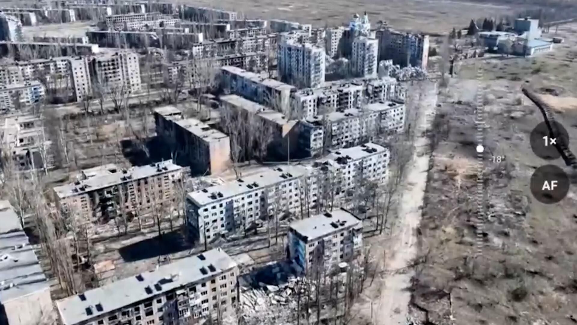 Уникальные кадры, снятые с беспилотника над освобожденной Авдеевкой Уникальные кадры, снятые с беспилотника над освобожденной Авдеевкой - РИА Новости, 1920, 29.02.2024