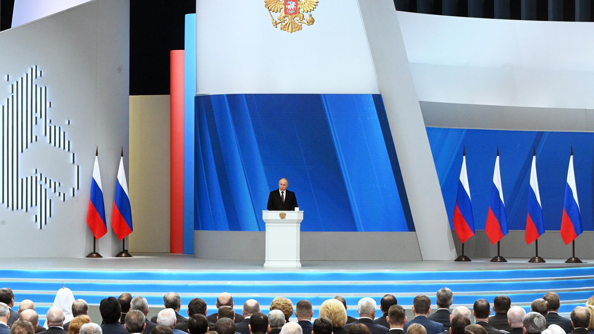 Президент России Владимир Путин обращается с посланием к Федеральному собранию Президент России Владимир Путин обращается с посланием к Федеральному собранию - РИА Новости, 1920, 29.02.2024