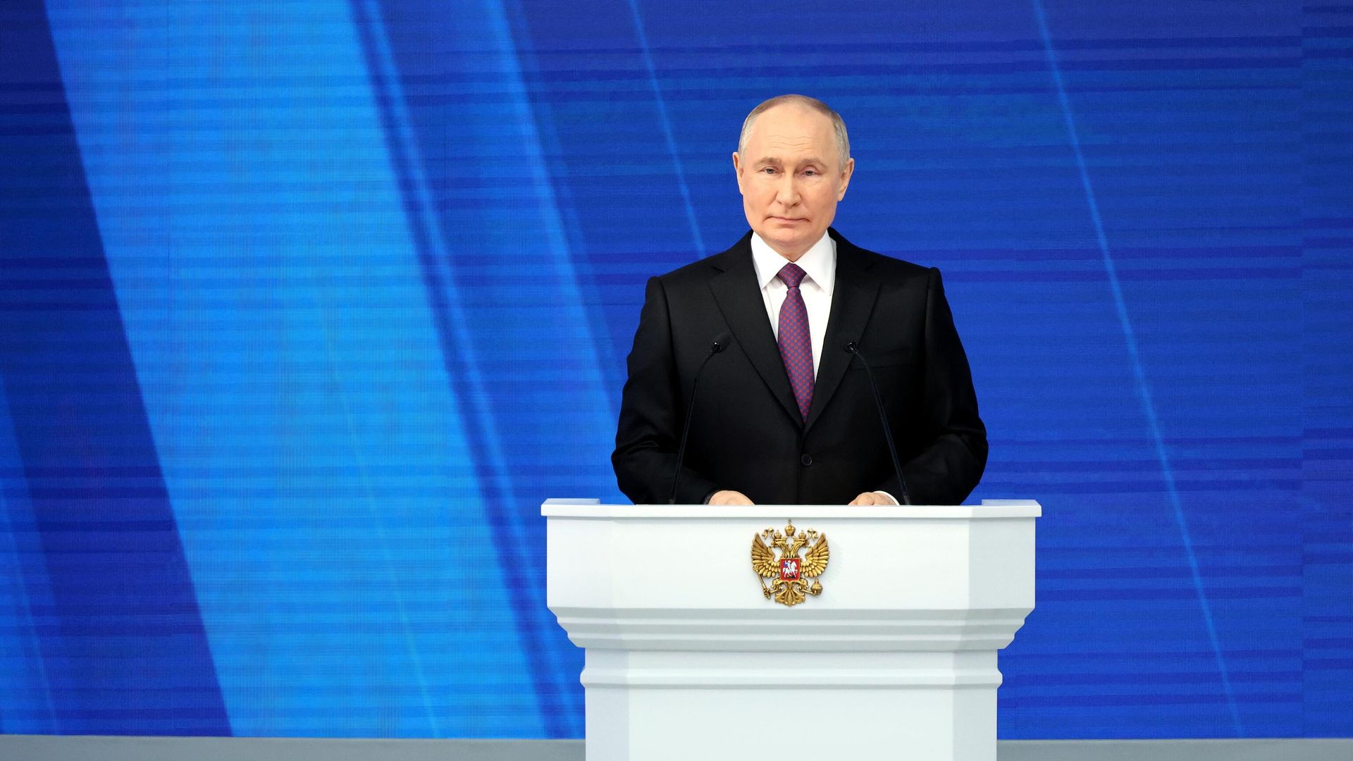Президент России Владимир Путин выступает с ежегодным посланием Федеральному собранию Президент России Владимир Путин выступает с ежегодным посланием Федеральному собранию - РИА Новости, 1920, 29.02.2024