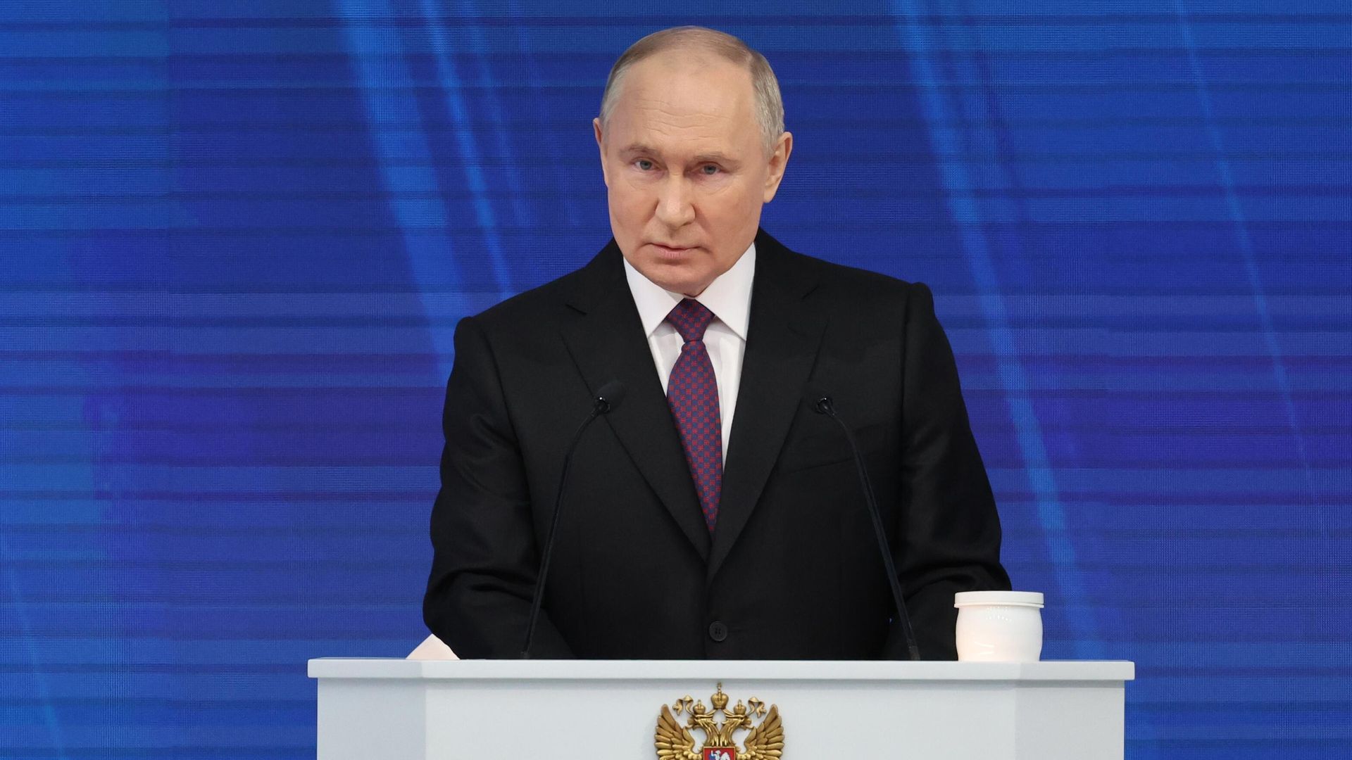 Президент РФ Владимир Путин выступает с ежегодным посланием к Федеральному Собранию Президент РФ Владимир Путин выступает с ежегодным посланием к Федеральному Собранию - РИА Новости, 1920, 29.02.2024