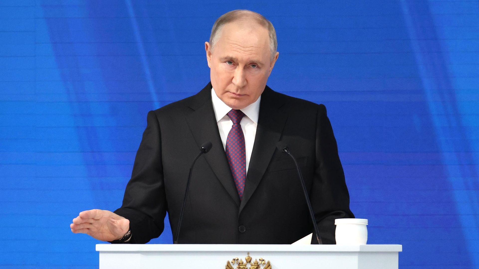 Президент РФ Владимир Путин обращается с посланием к Федеральному собранию Президент РФ Владимир Путин обращается с посланием к Федеральному собранию - РИА Новости, 1920, 29.02.2024