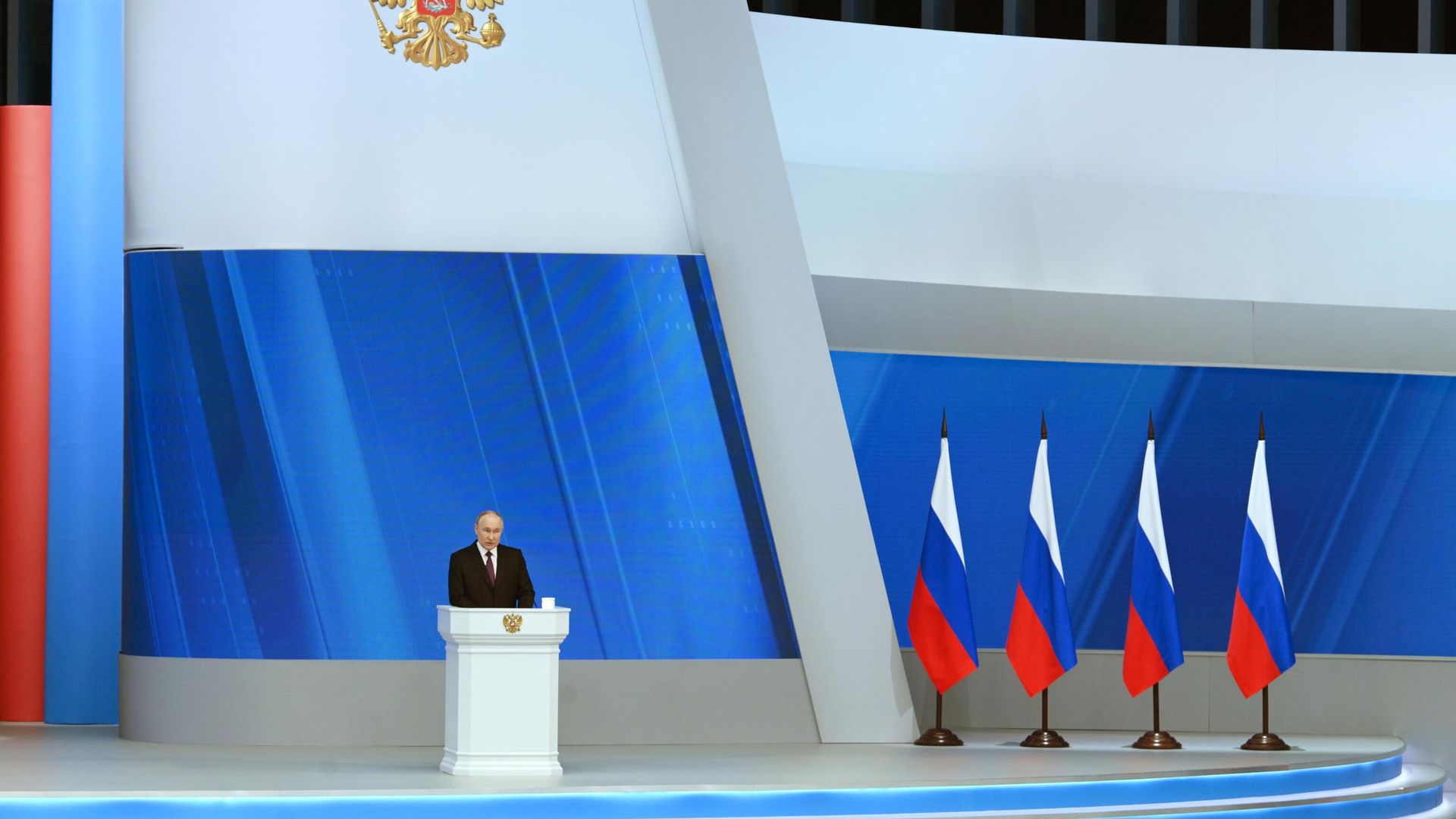Президент РФ Владимир Путин обращается с посланием к Федеральному собранию Президент РФ Владимир Путин обращается с посланием к Федеральному собранию - РИА Новости, 1920, 29.02.2024
