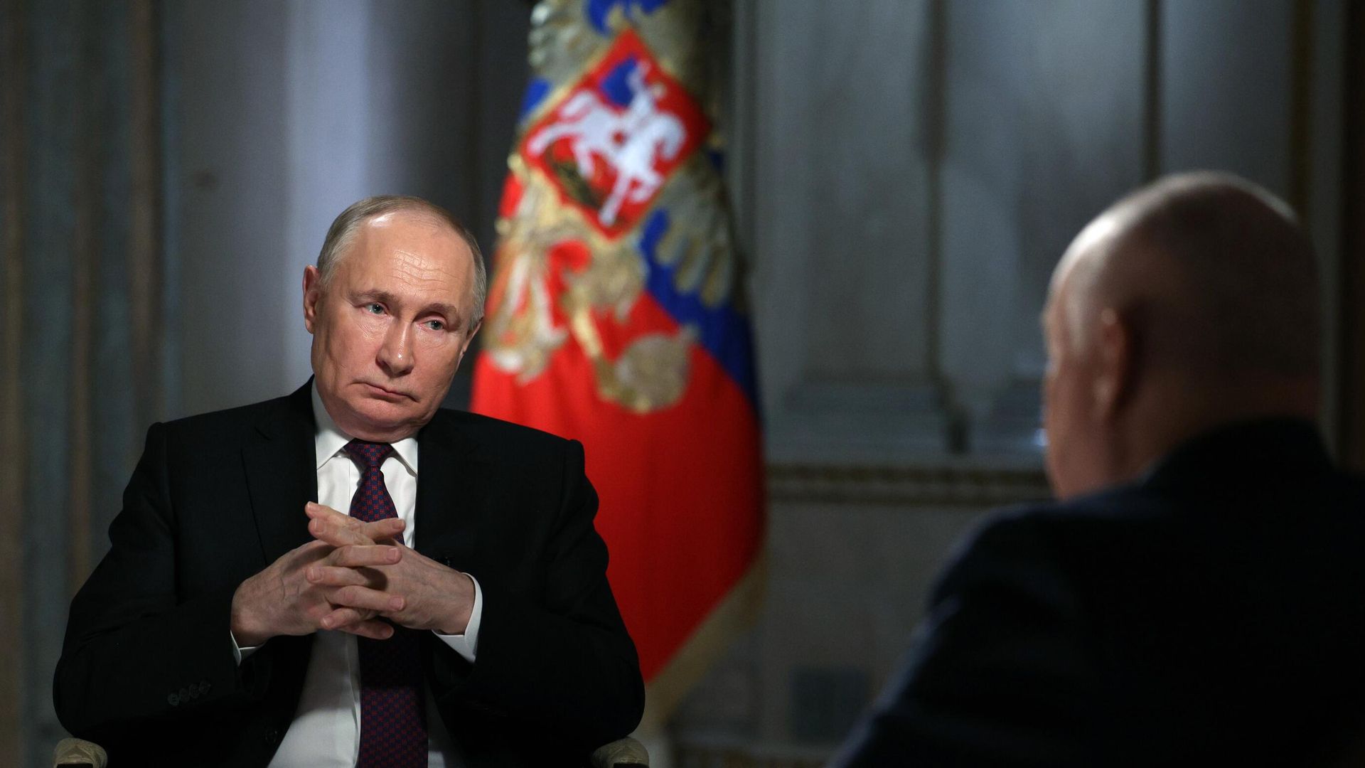 Владимир Путин во время интервью генеральному директору медиагруппы Россия сегодня Дмитрию Киселеву в Москве - РИА Новости, 1920, 13.03.2024