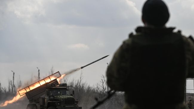 Боевая работа РСЗО Град 