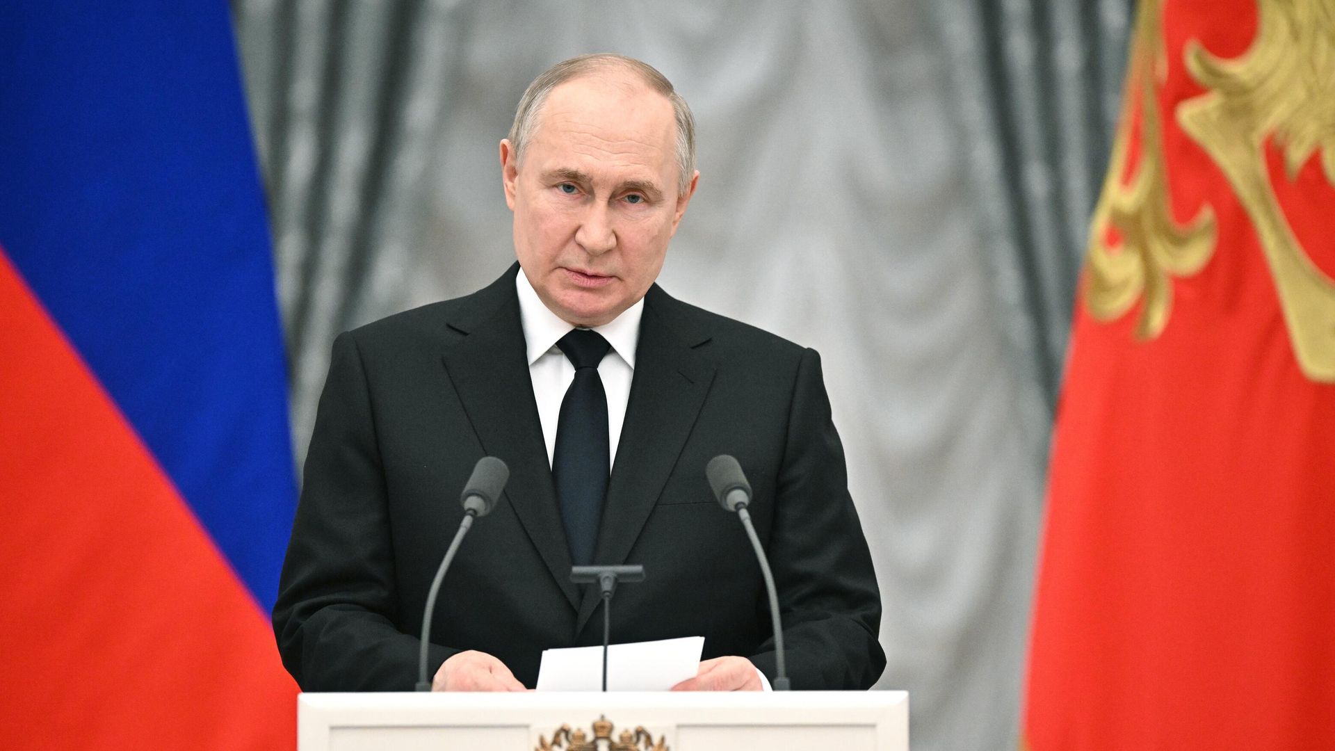 Президент РФ Владимир Путин выступает на церемонии вручения премий для молодых деятелей культуры и премии в области литературы и искусства за произведения для детей и юношества 2023 года Президент РФ Владимир Путин выступает на церемонии вручения премий для молодых деятелей культуры и премии в области литературы и искусства за произведения для детей и юношества 2023 года - РИА Новости, 1920, 26.03.2024