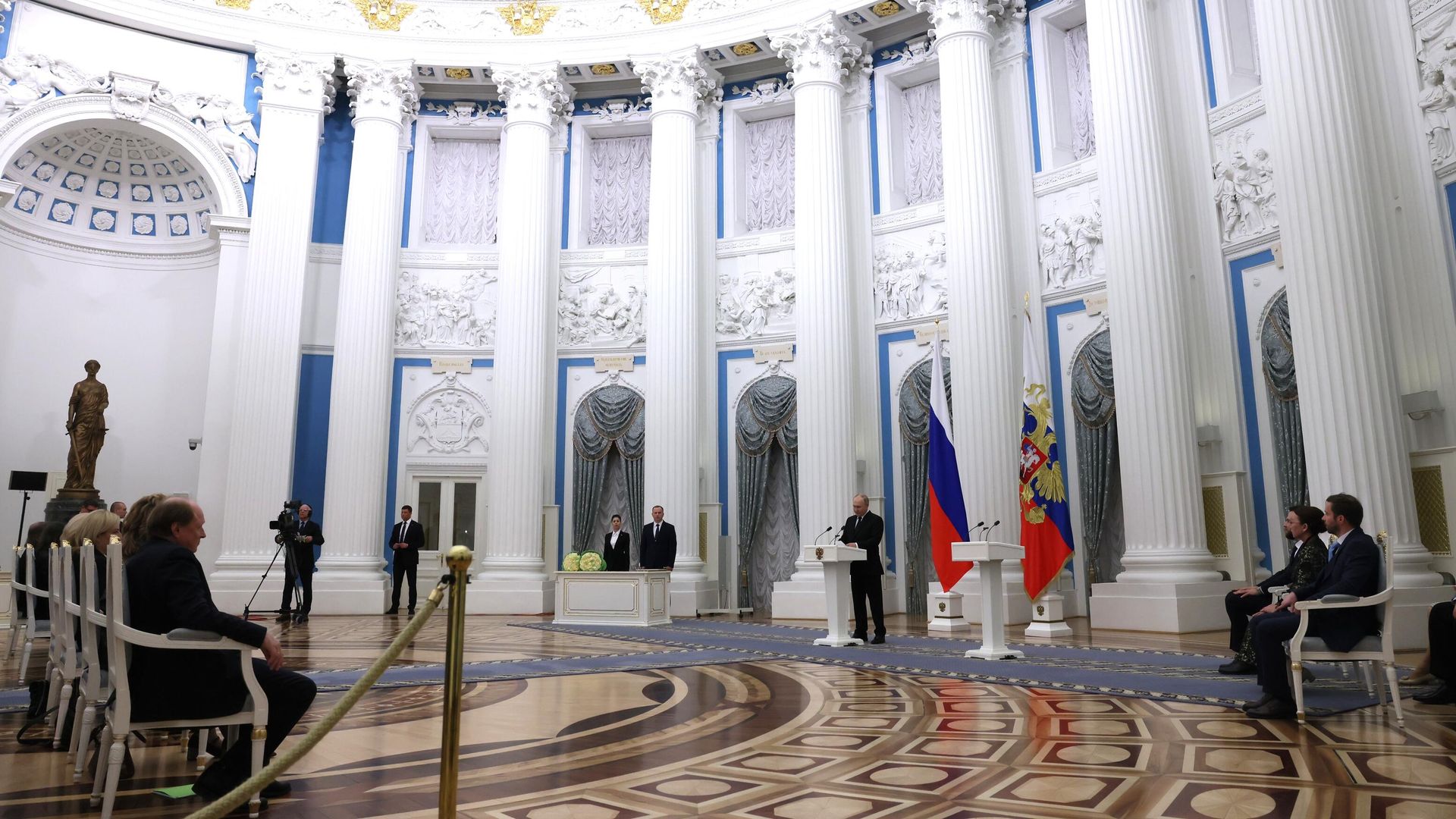 Президент РФ Владимир Путин на церемонии вручения премий для молодых деятелей культуры и премии в области литературы и искусства за произведения для детей и юношества 2023 года. 26 марта 2024 Президент РФ Владимир Путин на церемонии вручения премий для молодых деятелей культуры и премии в области литературы и искусства за произведения для детей и юношества 2023 года. 26 марта 2024 - РИА Новости, 1920, 26.03.2024