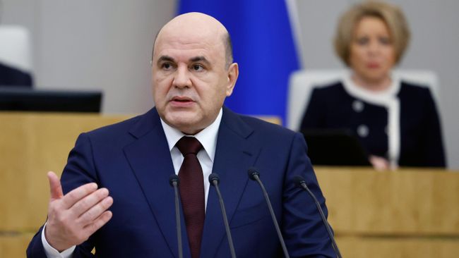 Председатель правительства РФ Михаил Мишустин выступает с ежегодным отчетом правительства РФ в Государственной Думе РФ. 3 апреля 2024