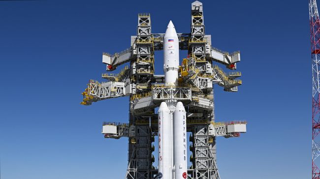 Ракета Ангара-А5, установленная на новый стартовый комплекс космодрома Восточный