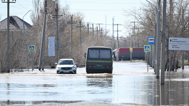 Паводок в микрорайоне Авиагородок в Оренбурге