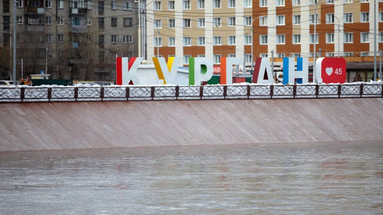 Главная набережная реки Тобол в Кургане