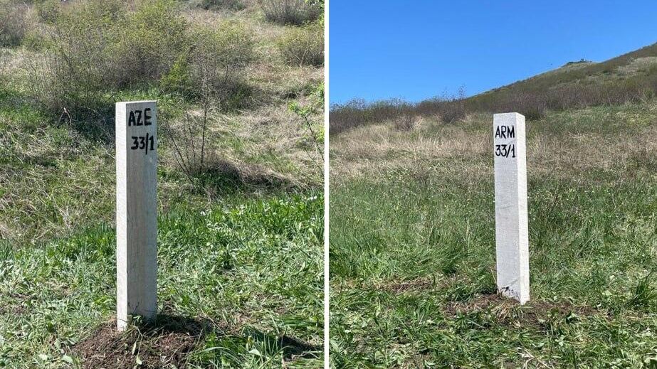 Первые пограничные столбы, установленные в рамках процесса делимитации на границе Армении и Азербайджана - РИА Новости, 1920, 30.08.2024