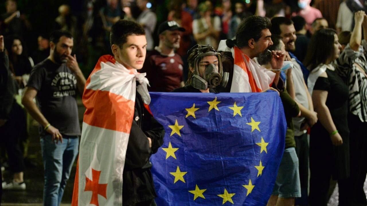 Митинг против закона об иноагентах в Тбилиси Митинг против закона об иноагентах в Тбилиси - РИА Новости, 1920, 01.05.2024