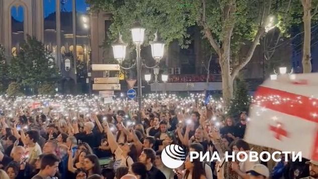 Митинг против закона об иноагентах в Тбилиси Митинг против закона об иноагентах в Тбилиси - РИА Новости, 1920, 02.05.2024