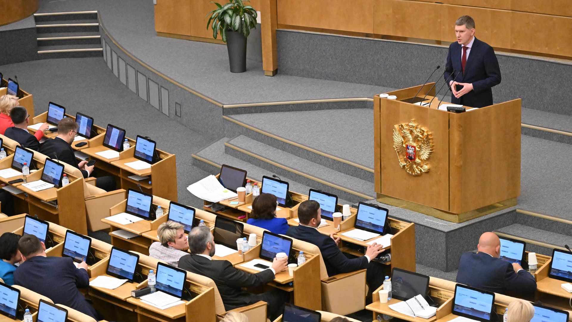 Максим Решетников выступает на пленарном заседании Госдумы РФ. 14 мая 2024 Максим Решетников выступает на пленарном заседании Госдумы РФ. 14 мая 2024 - РИА Новости, 1920, 14.05.2024