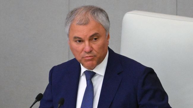 Председатель Государственной думы России Вячеслав Володин на пленарном заседании Госдумы России