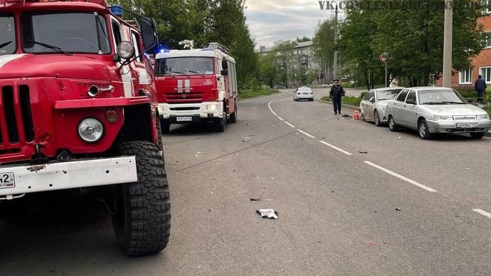 Место ДТП в городе Ленинске-Кузнецкий в Кузбассе Место ДТП в городе Ленинске-Кузнецкий в Кузбассе - РИА Новости, 1920, 26.05.2024
