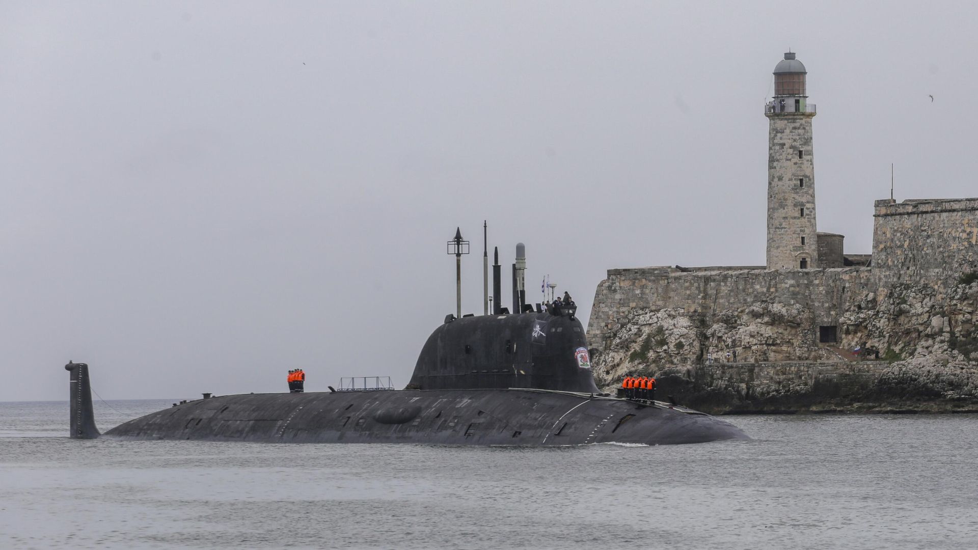 Российская атомная подводная лодка Казань прибывает в порт Гаваны, Куба Российская атомная подводная лодка Казань прибывает в порт Гаваны, Куба - РИА Новости, 1920, 13.06.2024