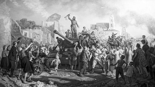 Картина Минск 3 июля 1944 года (День освобождения города от фашистских захватчиков) художника Валентина Волкова