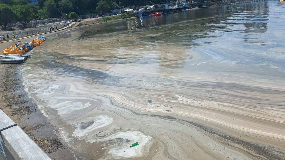 Пятна и разводы в акватории Амурского залива во Владивостоке Пятна и разводы в акватории Амурского залива во Владивостоке - РИА Новости, 1920, 03.06.2025