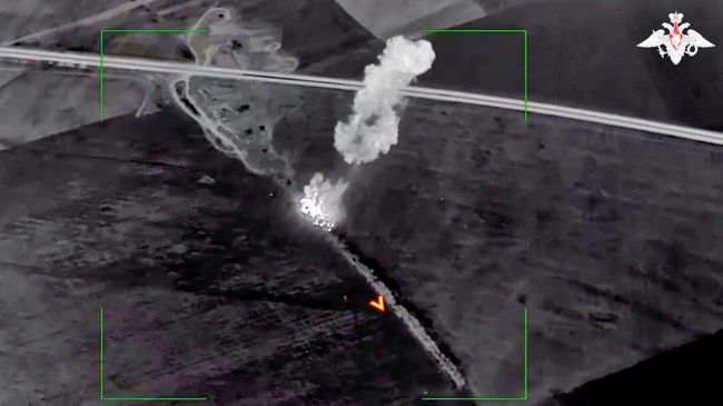 Кадр видео уничтожения пусковой установки HIMARS