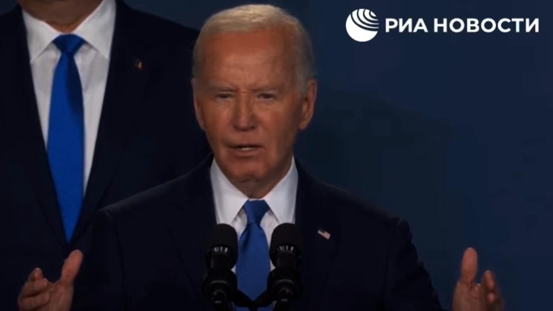 Слово президенту Путину: оговорка Байдена на саммите НАТО Слово президенту Путину: оговорка Байдена на саммите НАТО - РИА Новости, 1920, 12.07.2024