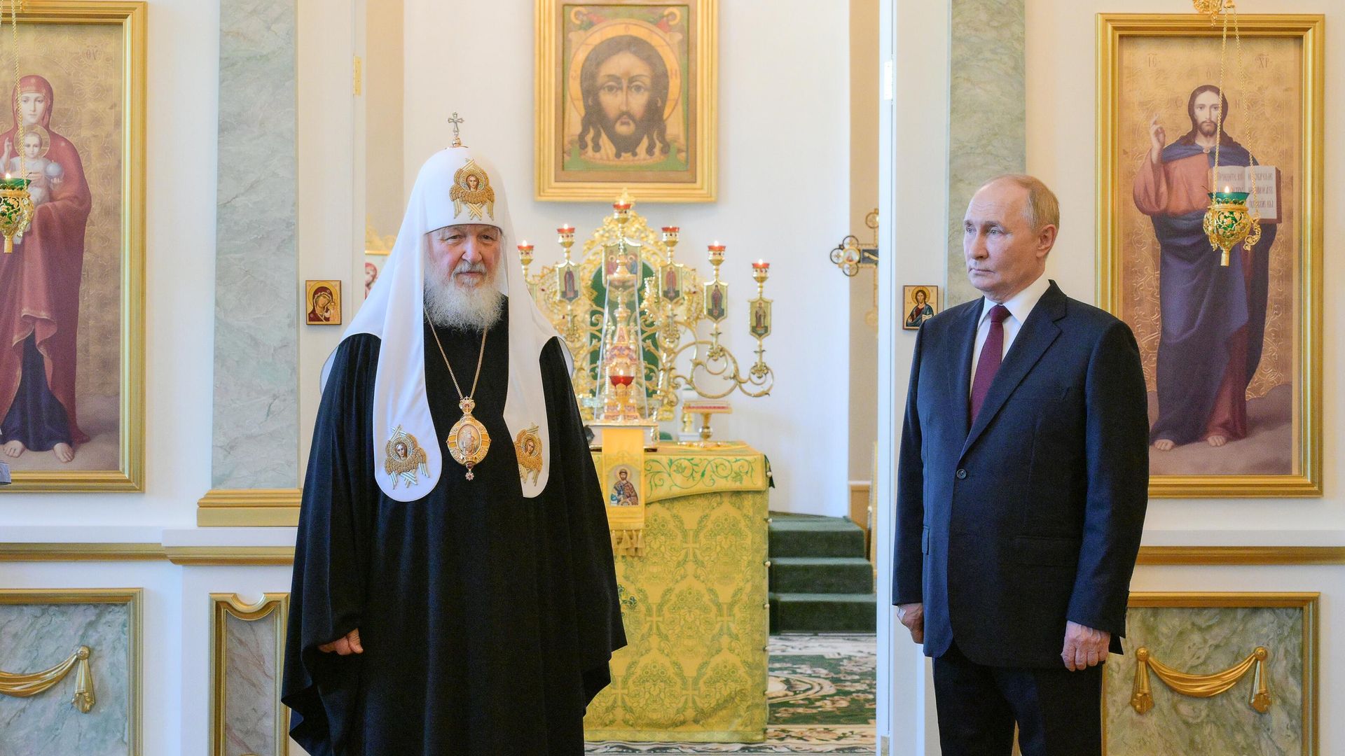 Президент РФ Владимир Путин и патриарх Московский и всея Руси Кирилл Президент РФ Владимир Путин и патриарх Московский и всея Руси Кирилл - РИА Новости, 1920, 07.10.2024
